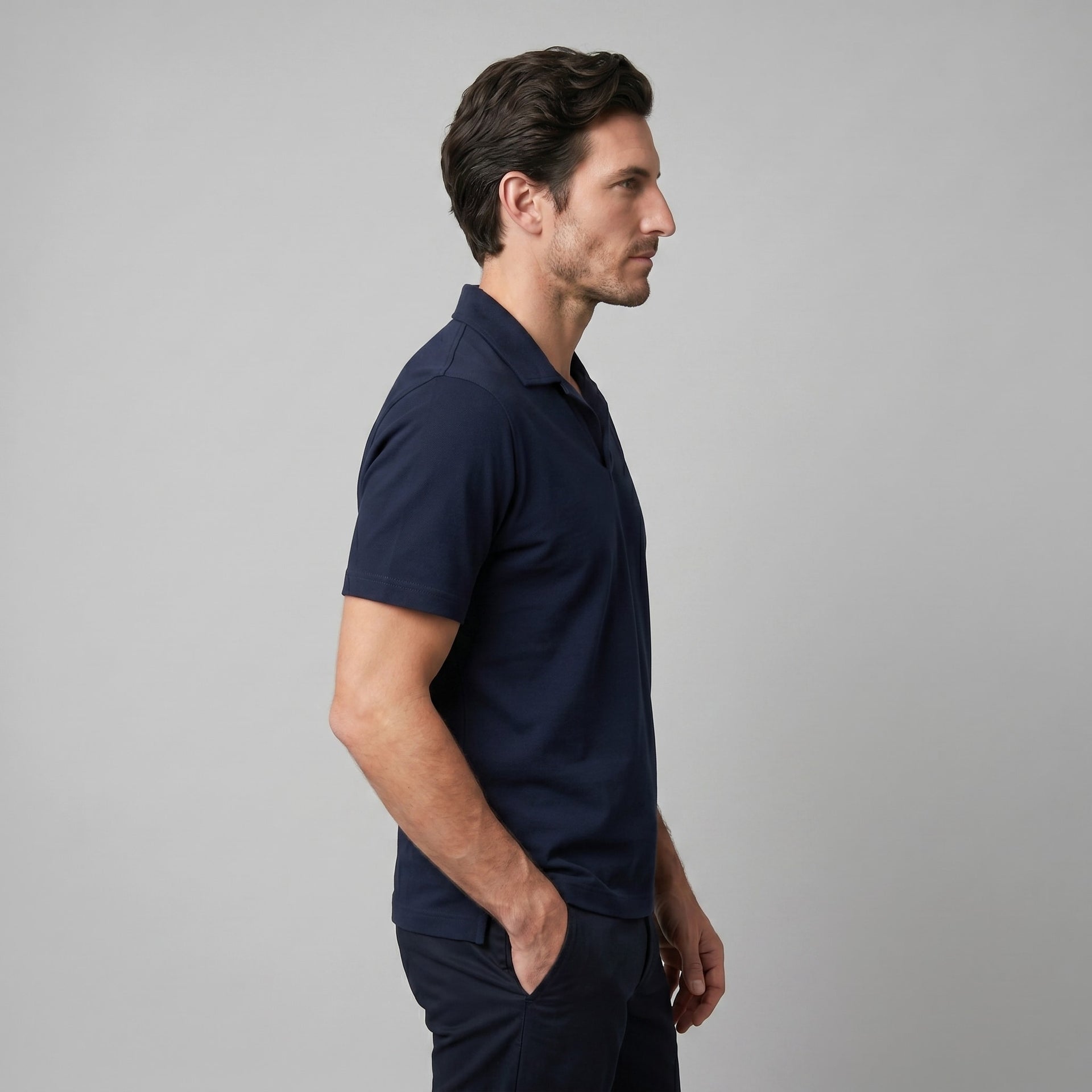 Truett Pre-Washed Open Collar Polo Shirt