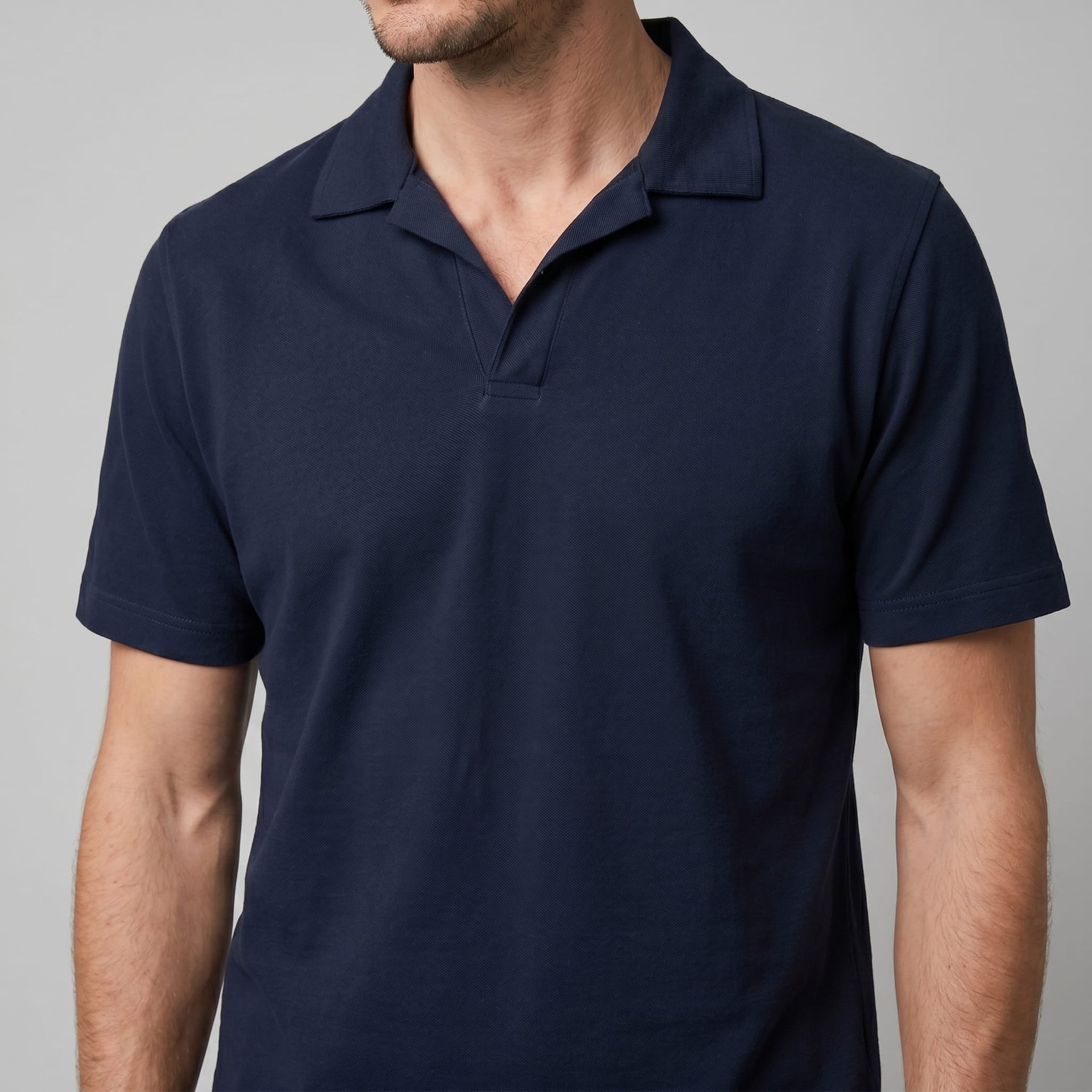 Truett Pre-Washed Open Collar Polo Shirt