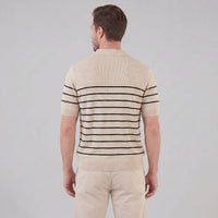 Tristan Striped Knit Polo Shirt