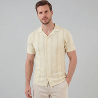 Maddox Open Knit Camp Collar Shirt