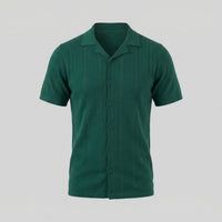 Maddox Open Knit Camp Collar Shirt