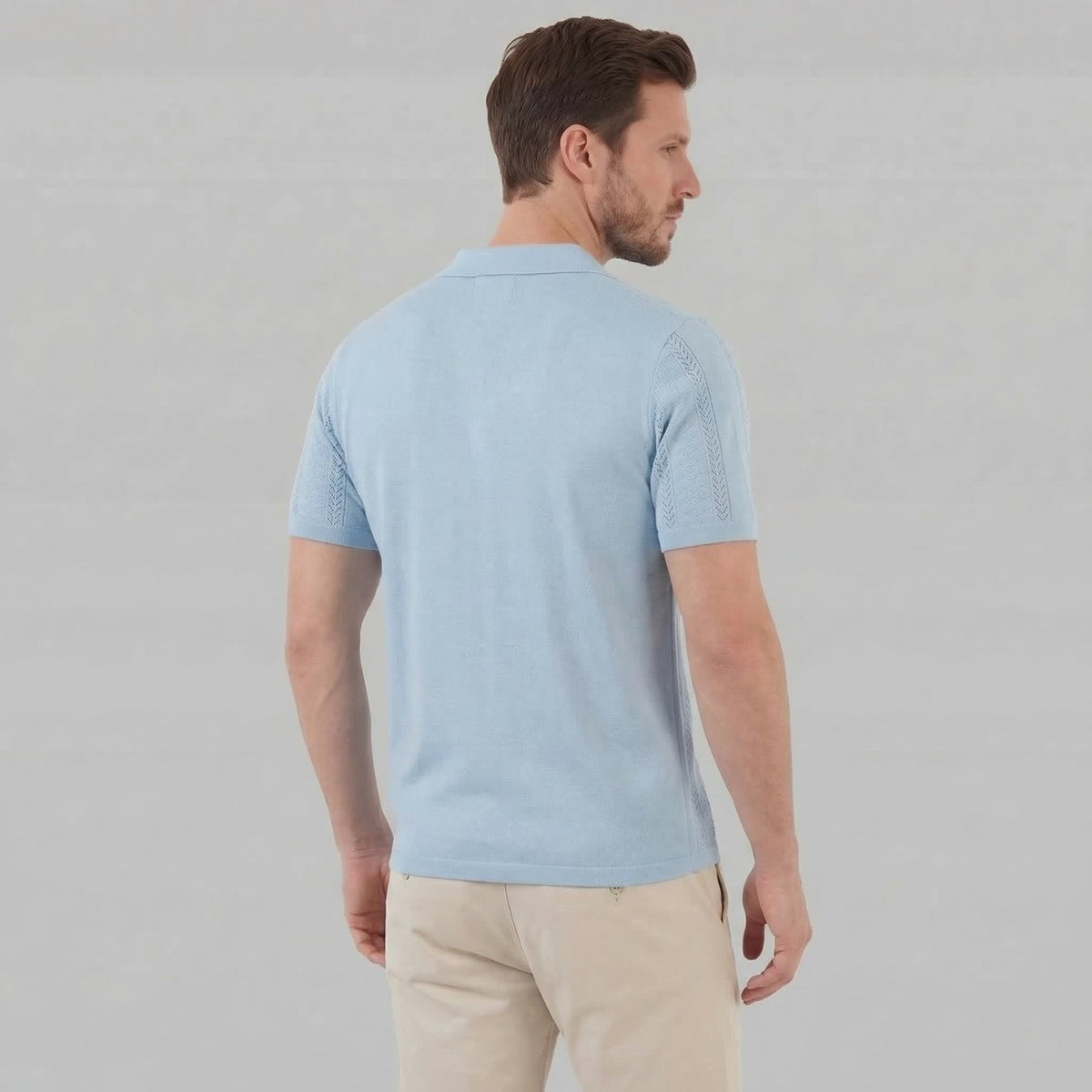 Maddox Open Knit Camp Collar Shirt