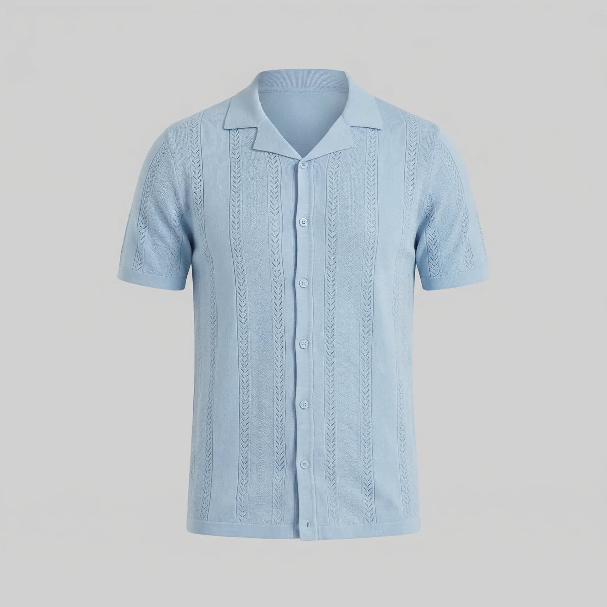 Maddox Open Knit Camp Collar Shirt