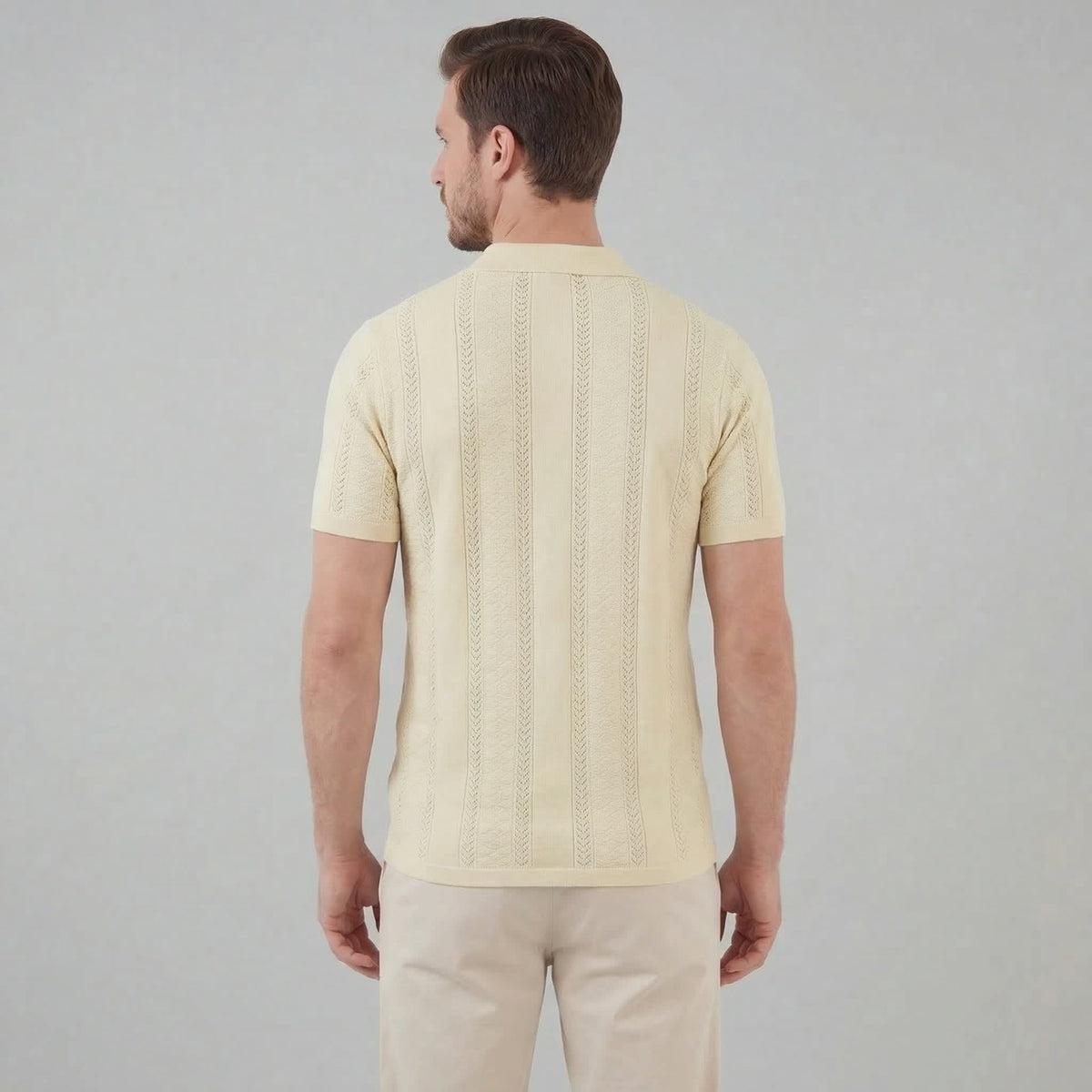 Maddox Open Knit Camp Collar Shirt