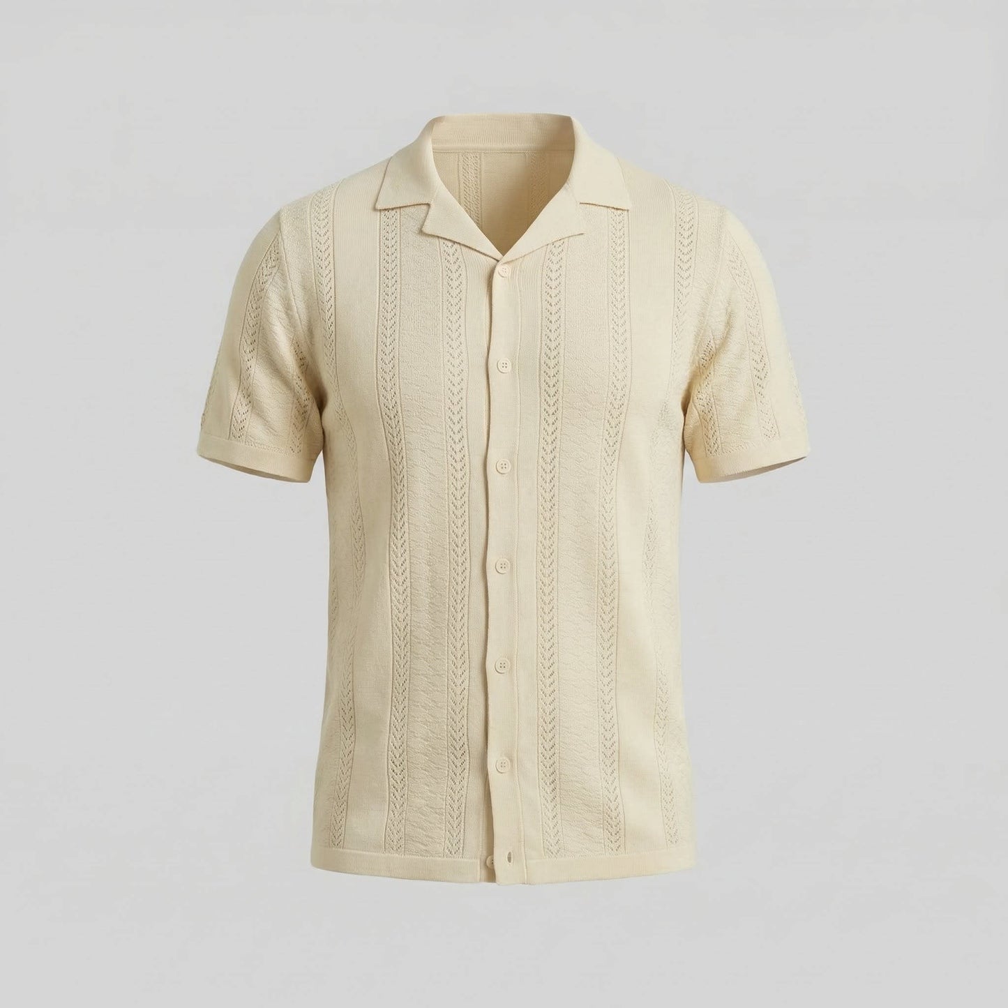 Maddox Open Knit Camp Collar Shirt_5