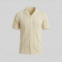 Maddox Open Knit Camp Collar Shirt