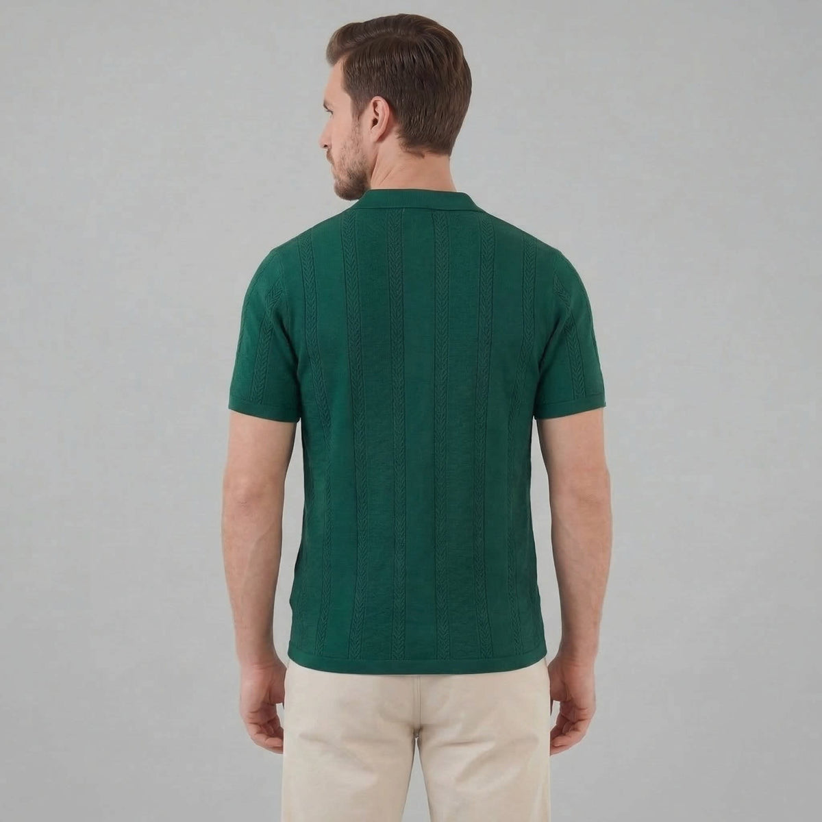 Maddox Open Knit Camp Collar Shirt