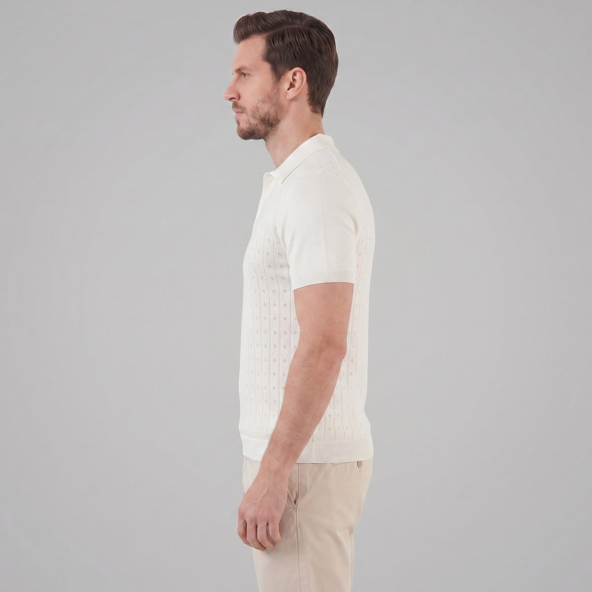 Turner Pointelle Knit Polo Shirt