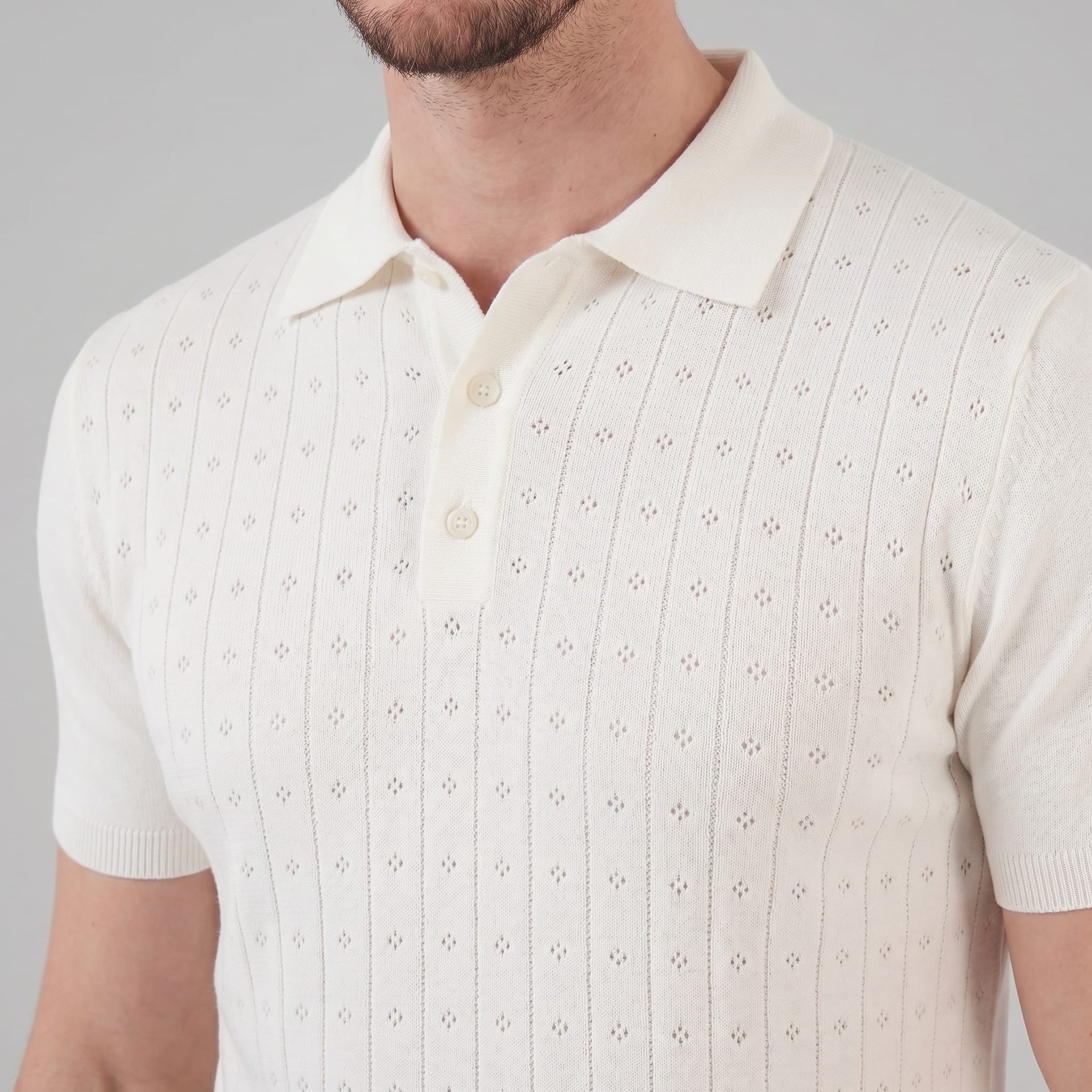 Turner Pointelle Knit Polo Shirt