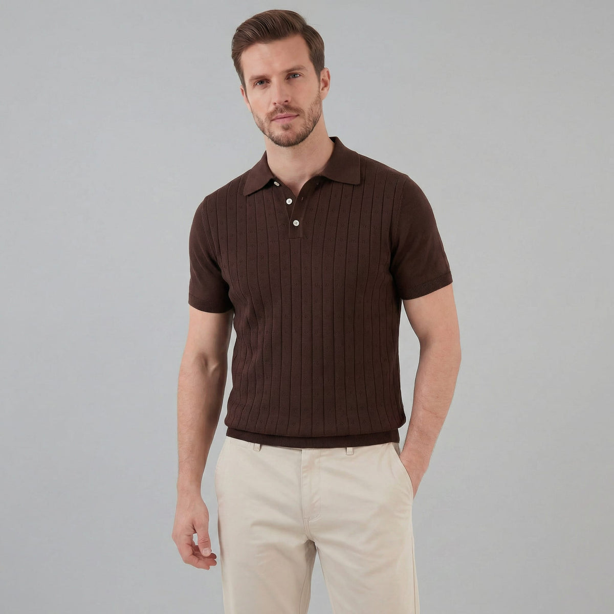 Turner Pointelle Knit Polo Shirt