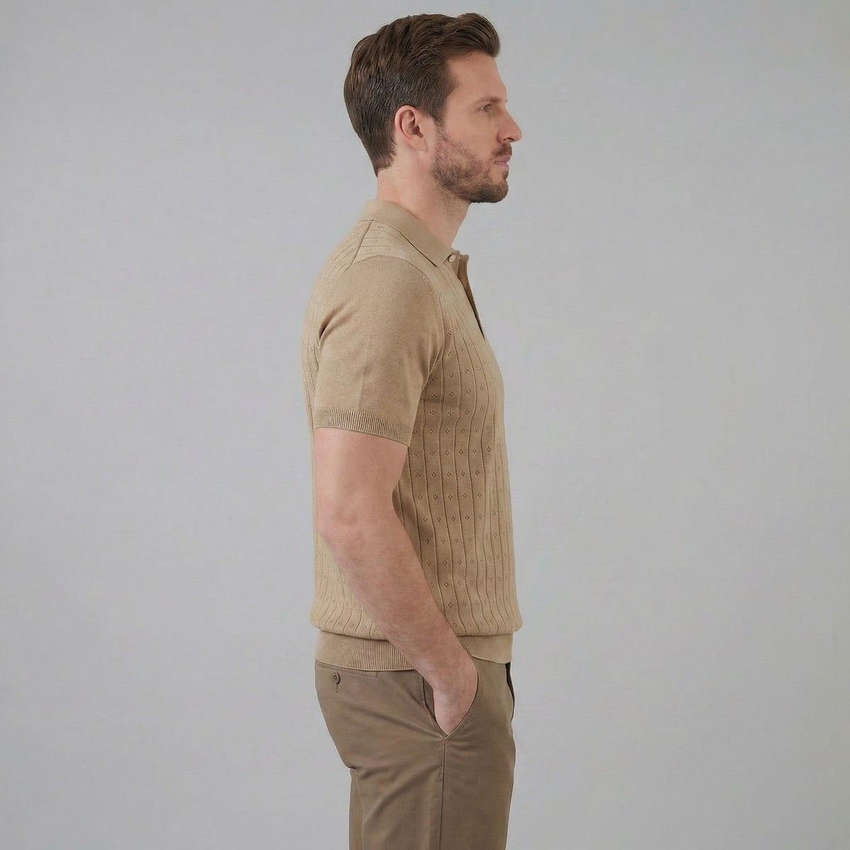 Turner Pointelle Knit Polo Shirt