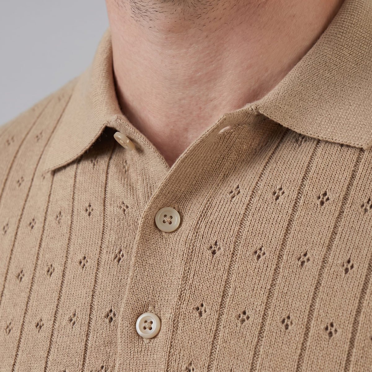 Turner Pointelle Knit Polo Shirt