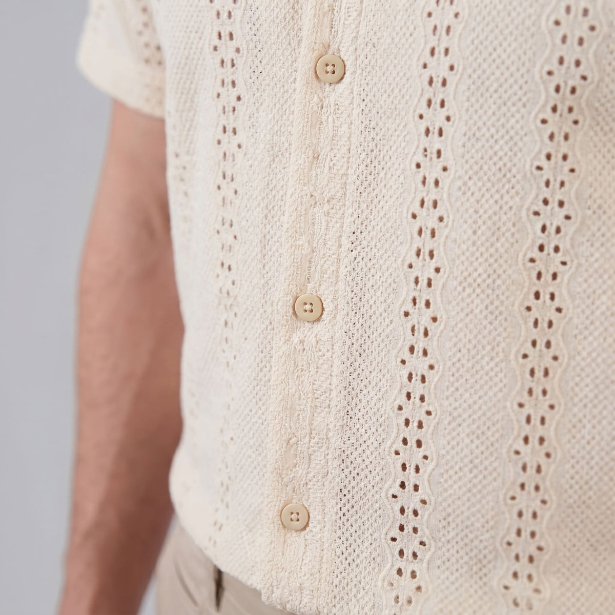 Marcus Eyelet Camp Collar Shirt
