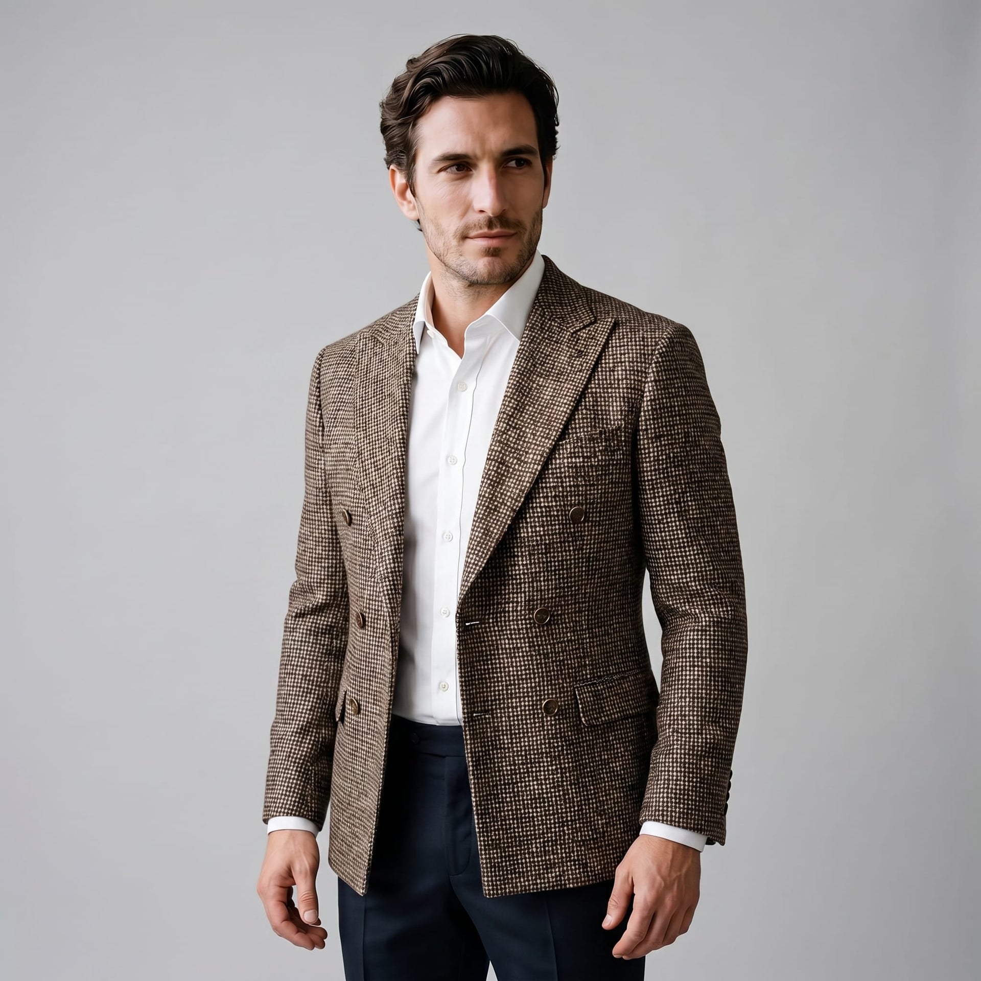 Gavin Double Breasted Houndstooth Blazer