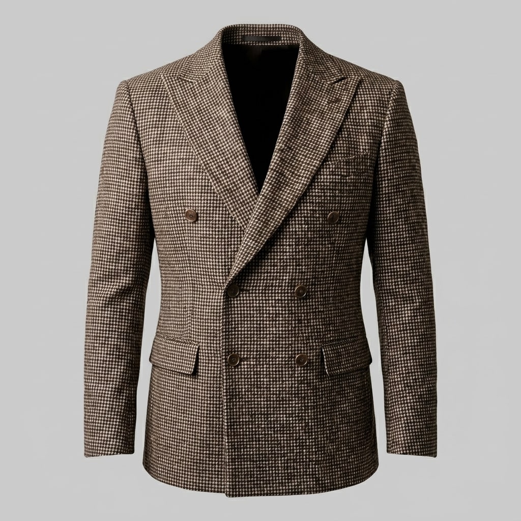 Gavin Double Breasted Houndstooth Blazer