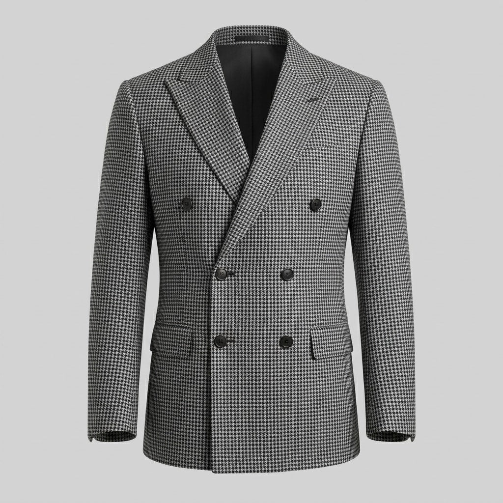 Gavin Double Breasted Houndstooth Blazer
