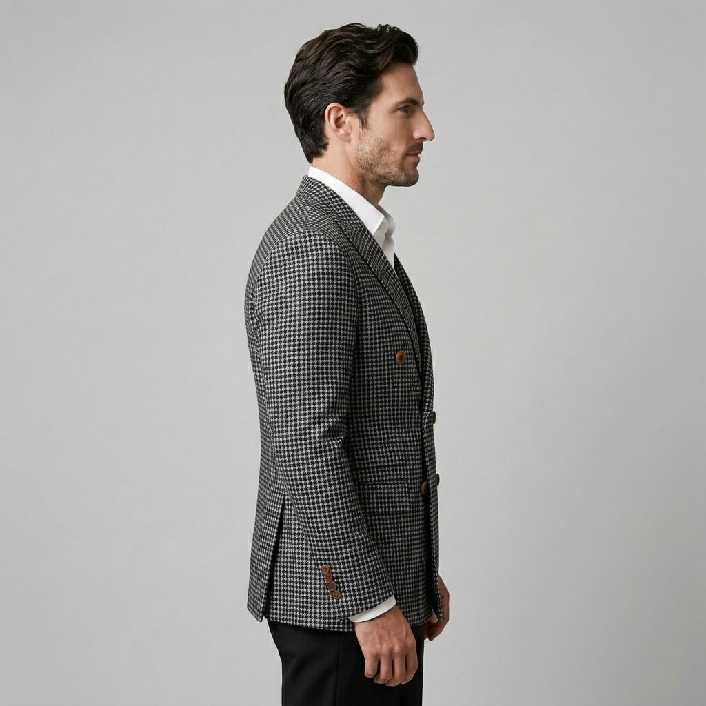 Gavin Double Breasted Houndstooth Blazer_8