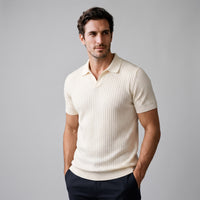 Wade Ribbed Knit Polo Shirt
