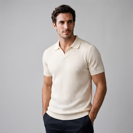 Wade Ribbed Knit Polo Shirt_1