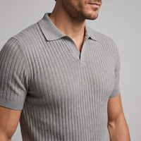 Wade Ribbed Knit Polo Shirt