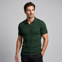 Wade Ribbed Knit Polo Shirt