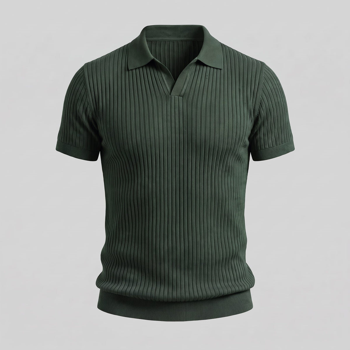 Wade Ribbed Knit Polo Shirt