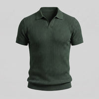 Wade Ribbed Knit Polo Shirt