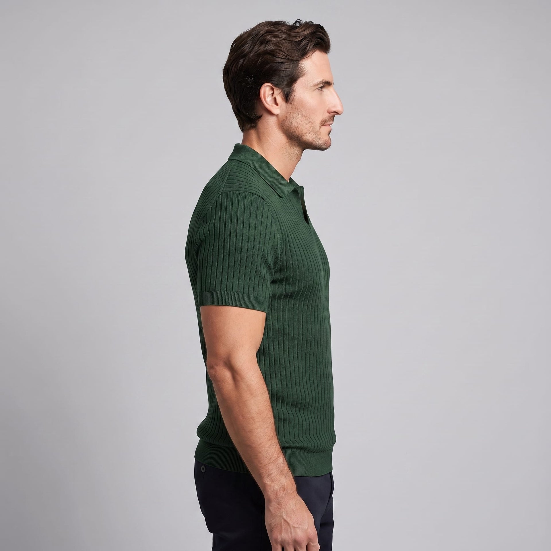Wade Ribbed Knit Polo Shirt