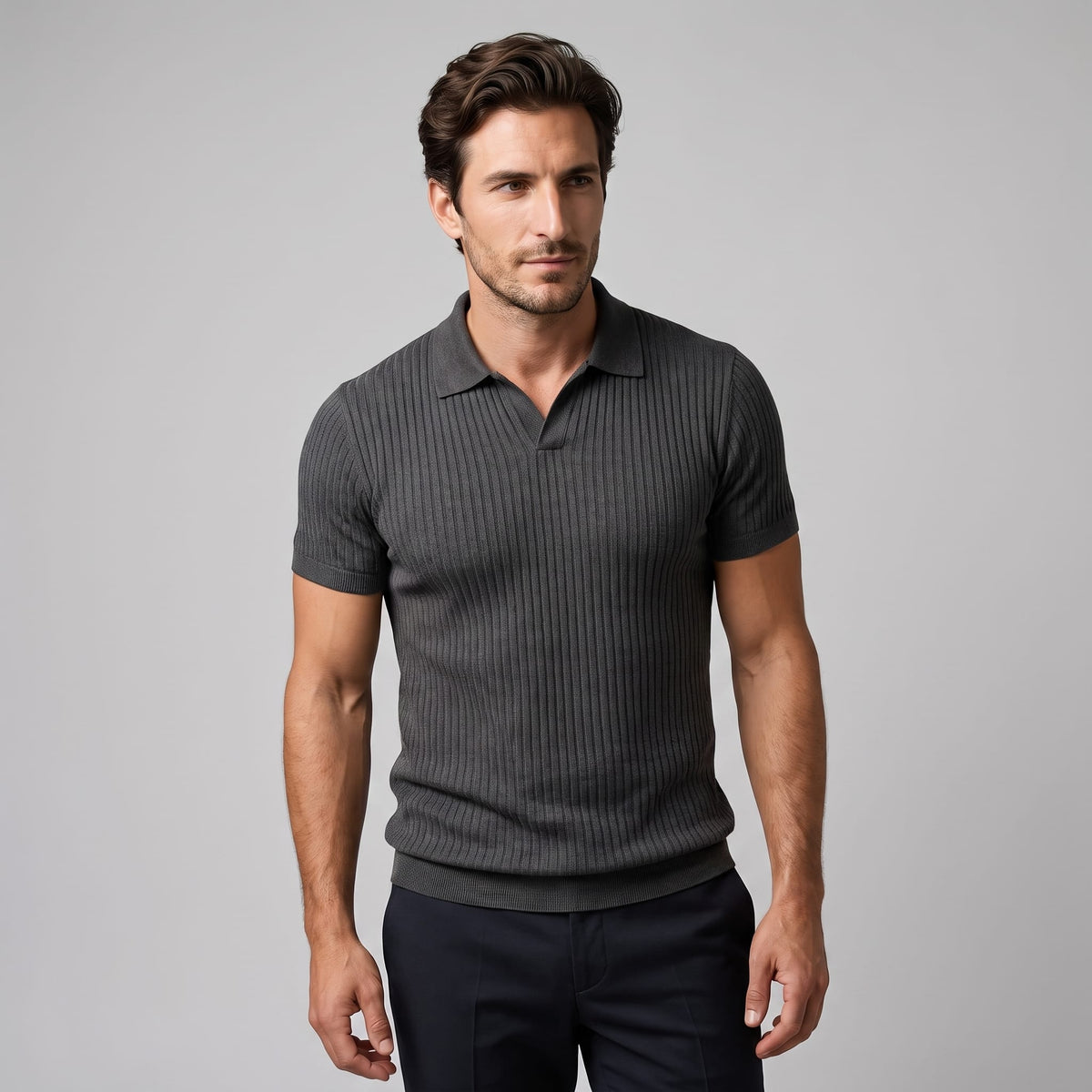 Wade Ribbed Knit Polo Shirt_19