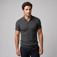 Wade Ribbed Knit Polo Shirt