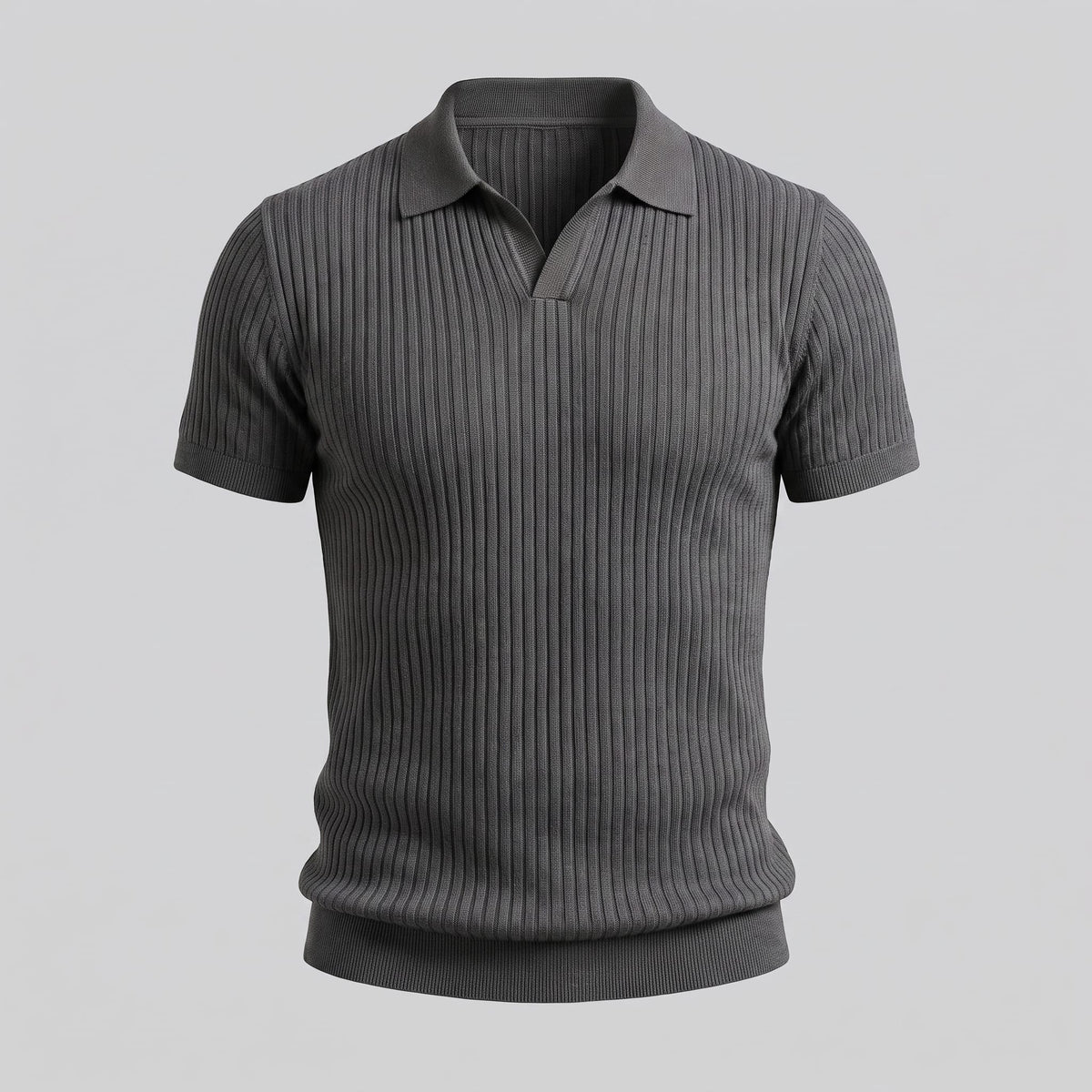 Wade Ribbed Knit Polo Shirt