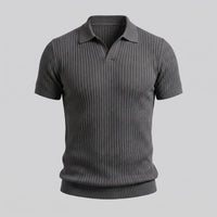 Wade Ribbed Knit Polo Shirt