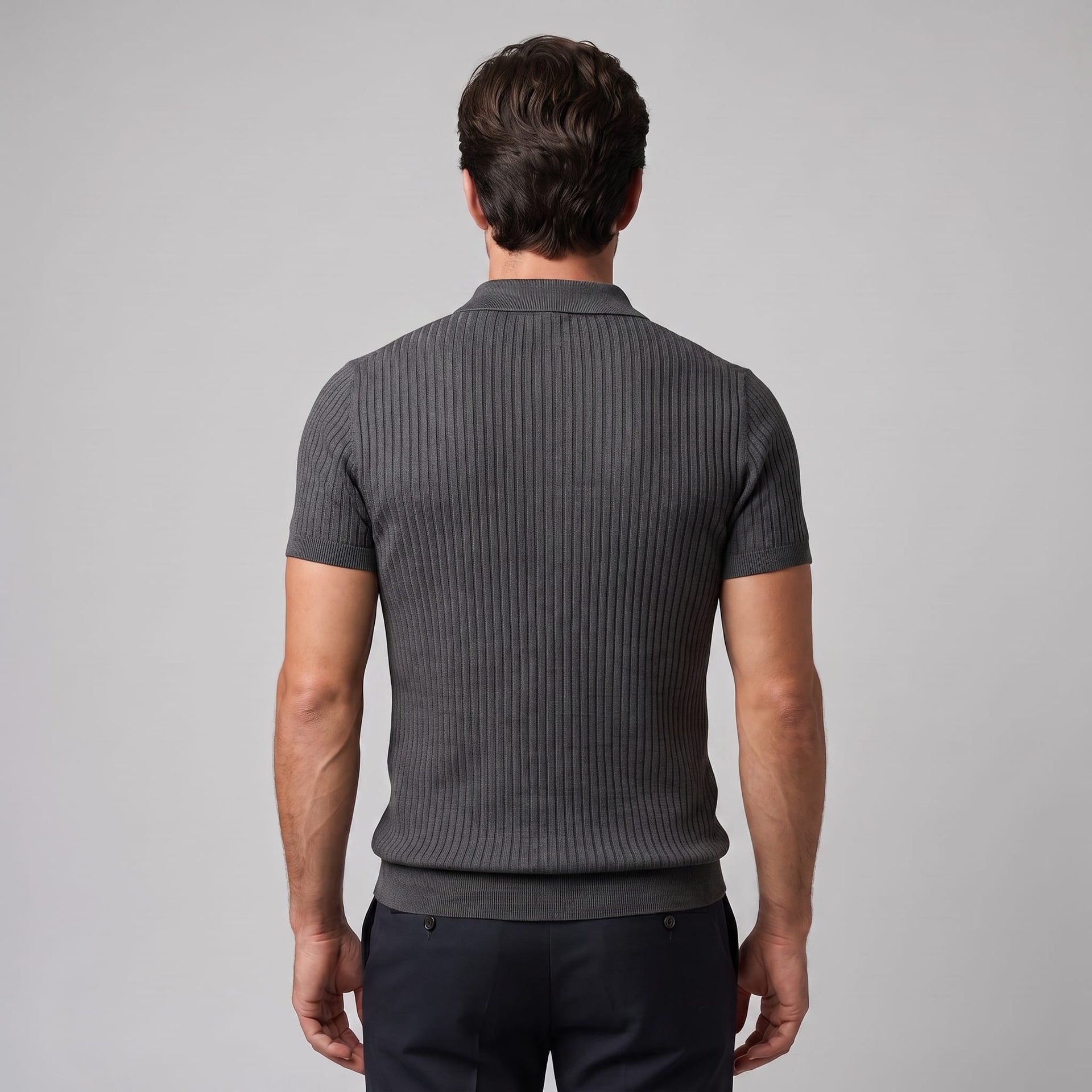 Wade Ribbed Knit Polo Shirt