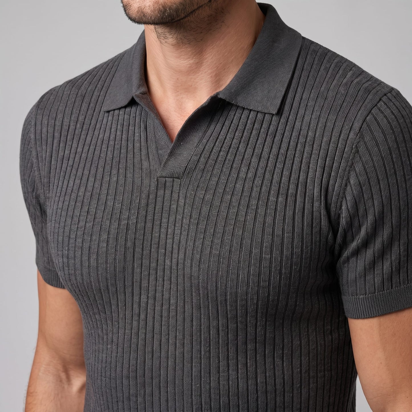 Wade Ribbed Knit Polo Shirt_22
