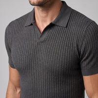 Wade Ribbed Knit Polo Shirt