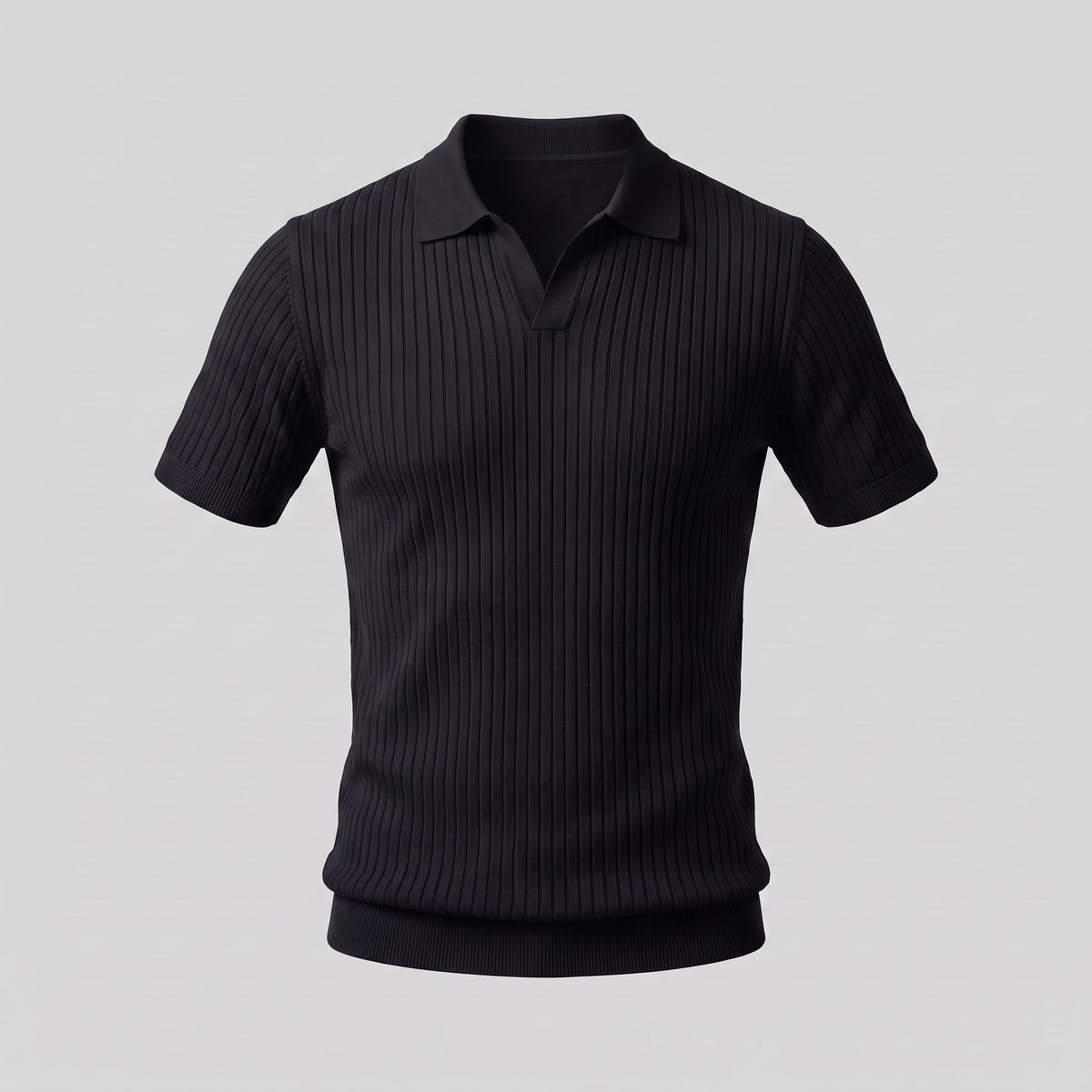 Wade Ribbed Knit Polo Shirt