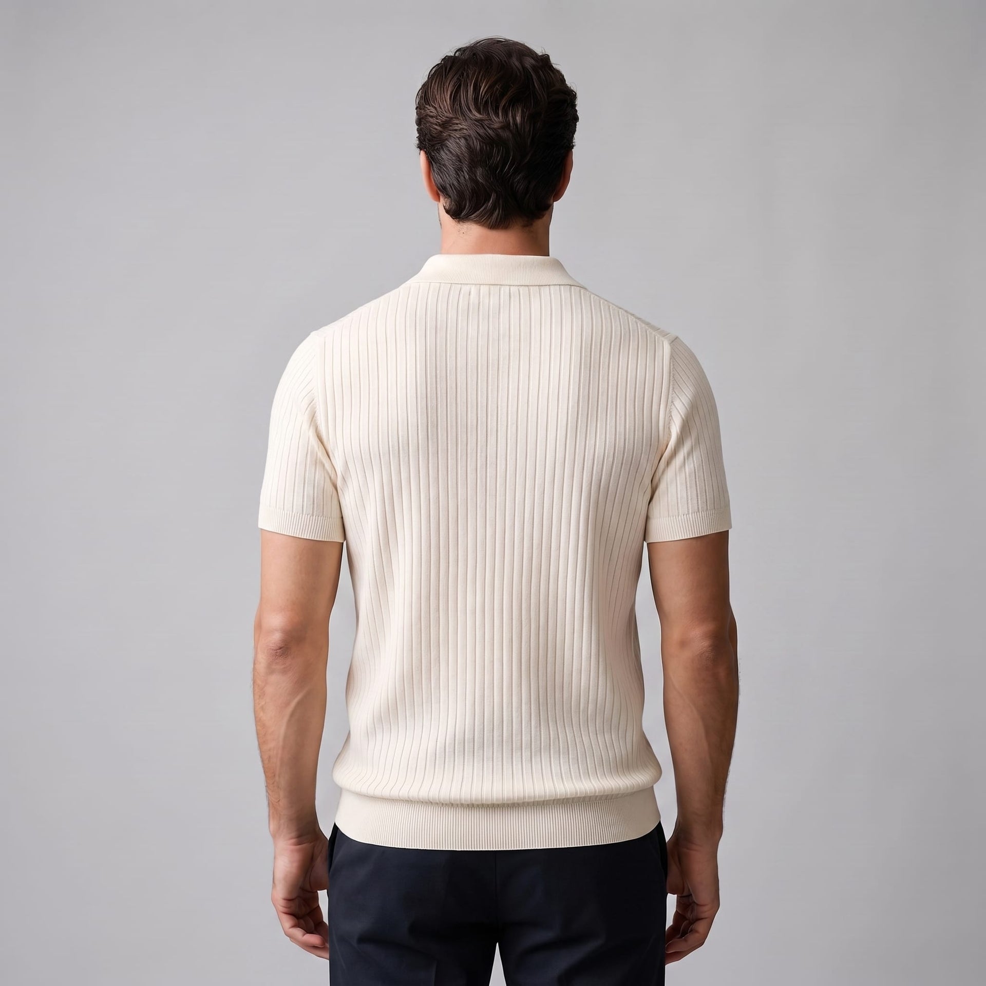 Wade Ribbed Knit Polo Shirt