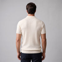 Wade Ribbed Knit Polo Shirt