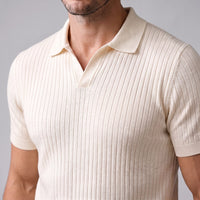 Wade Ribbed Knit Polo Shirt