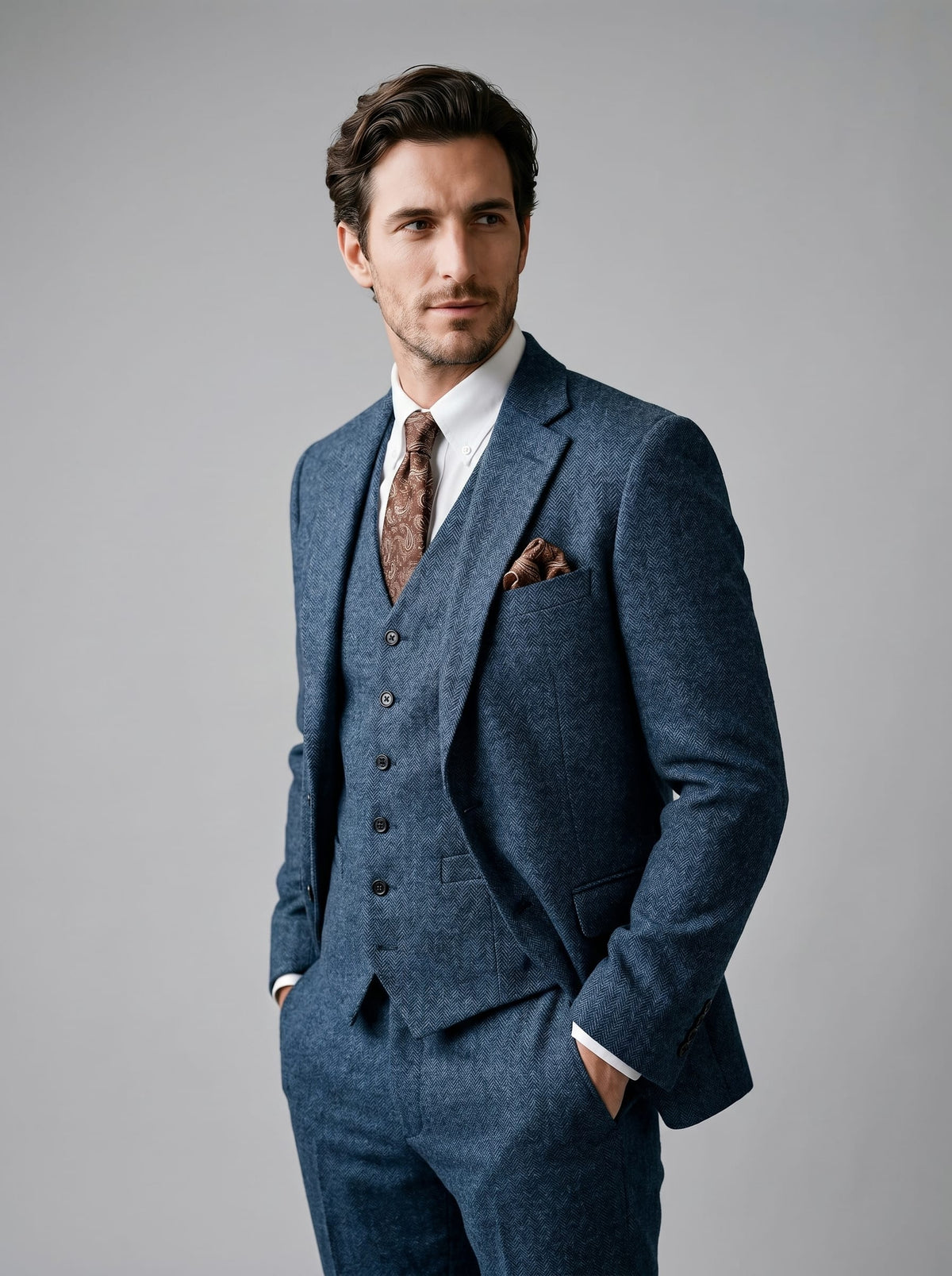 Deacon Slim Fit Three Piece Wedding Suit_11