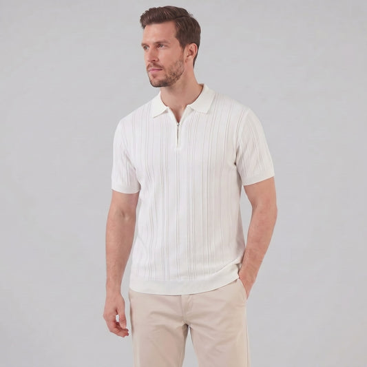 Walker Cotton Quarter Zip Polo Shirt_1
