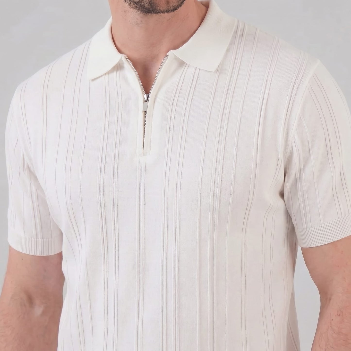 Walker Cotton Quarter Zip Polo Shirt_4