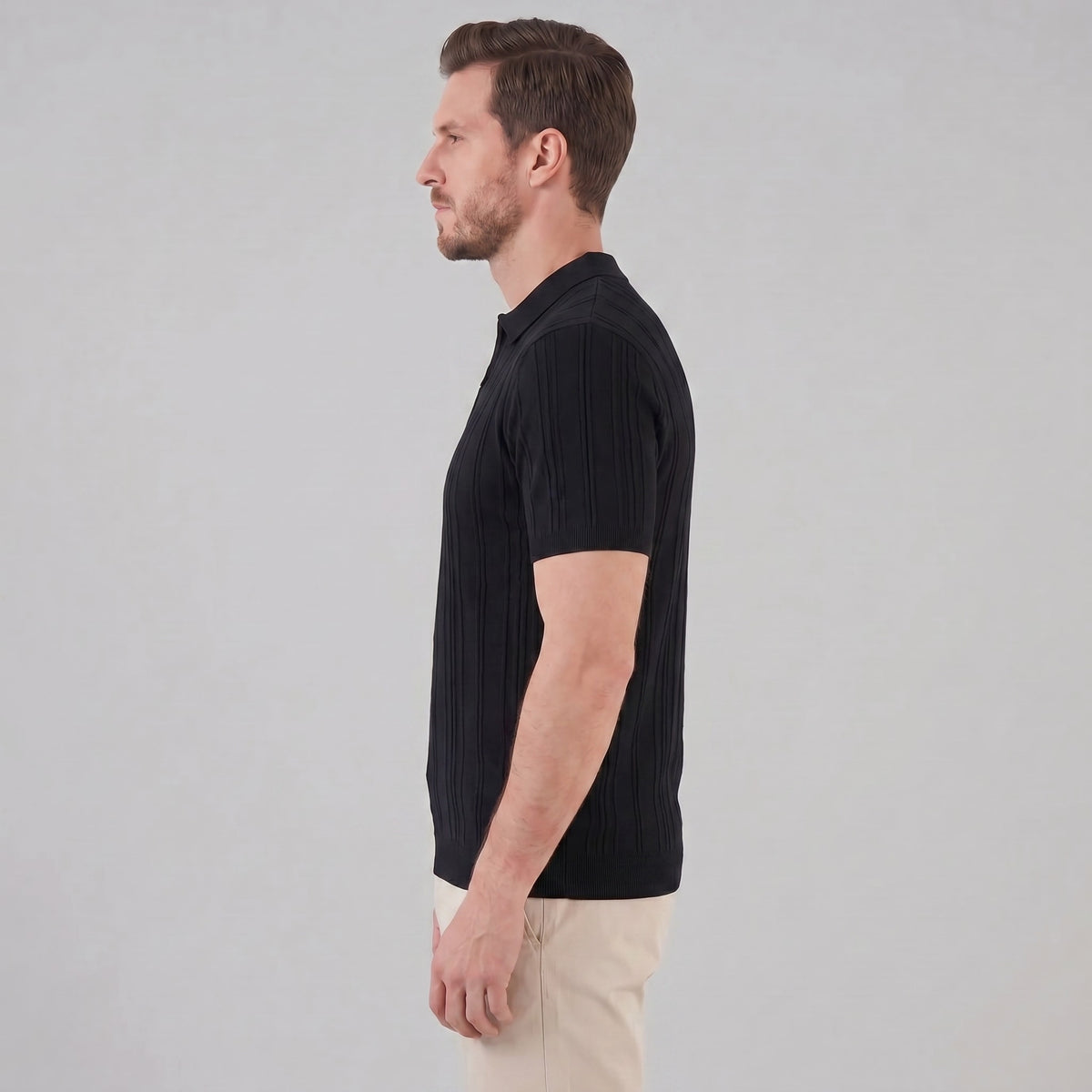 Walker Cotton Quarter Zip Polo Shirt_7