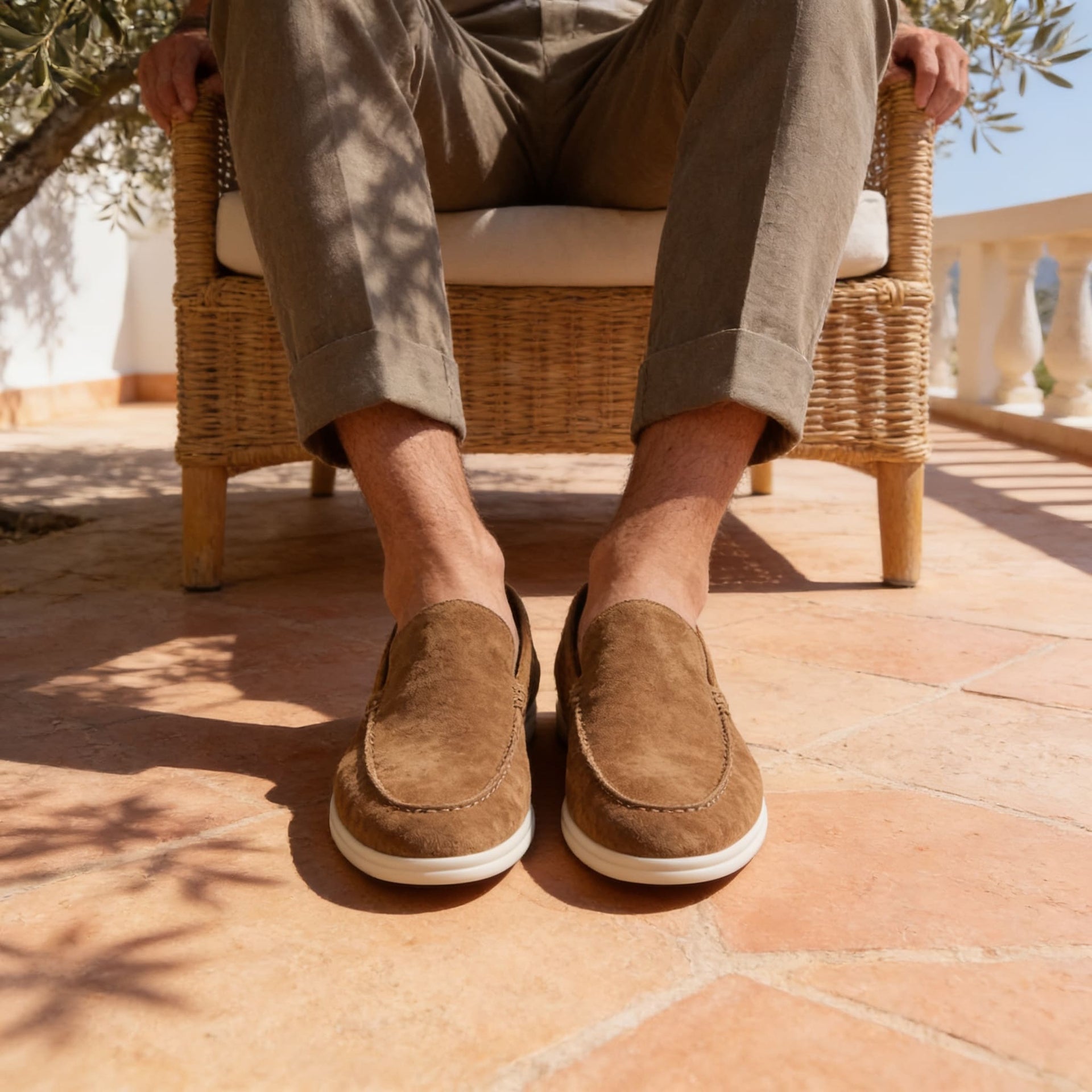 Rockford Faux Suede Moc Toe Loafers