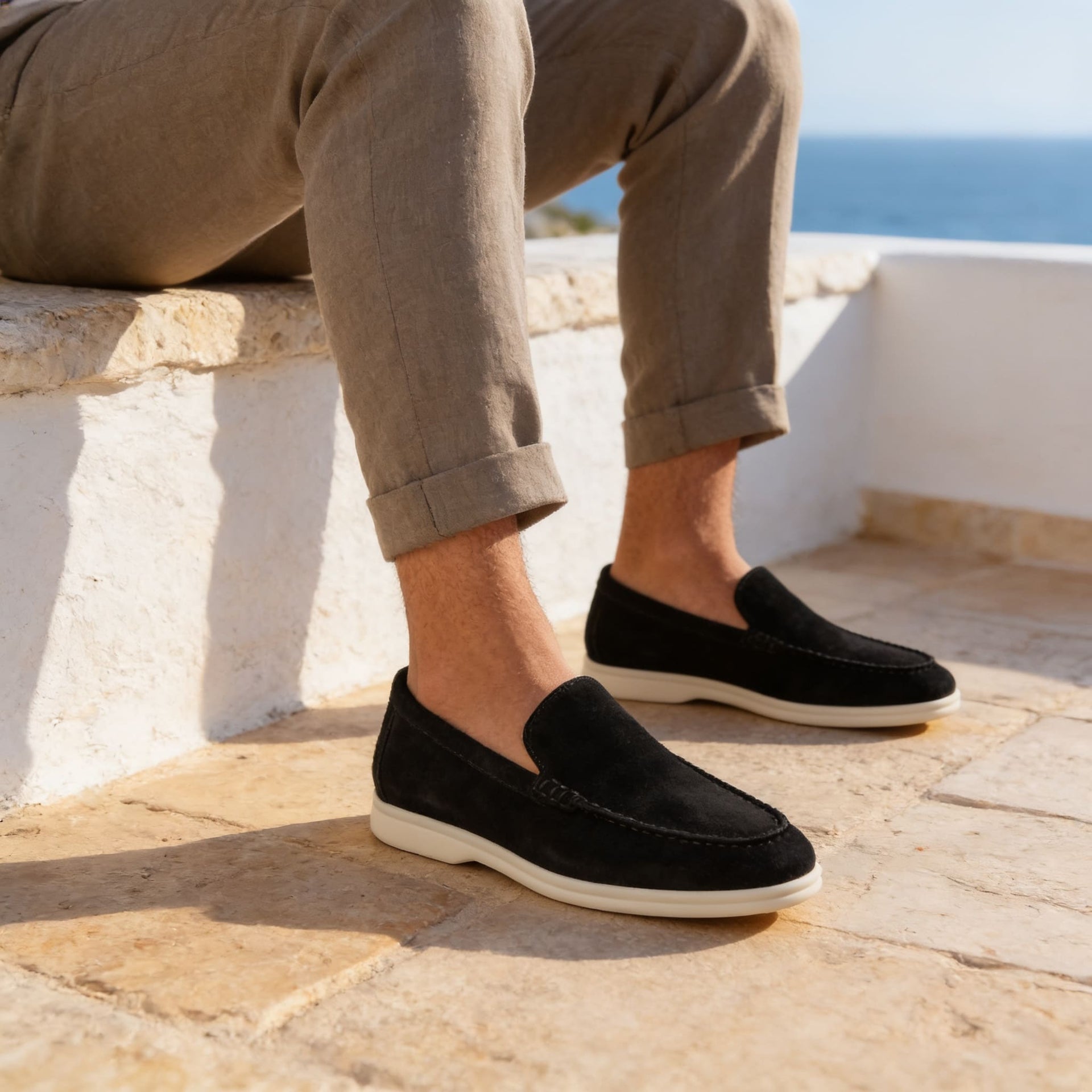 Rockford Faux Suede Moc Toe Loafers