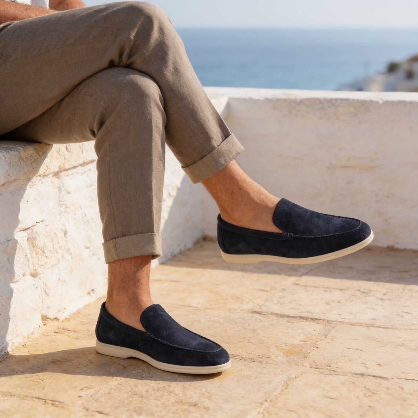 Rockford Faux Suede Moc Toe Loafers_8