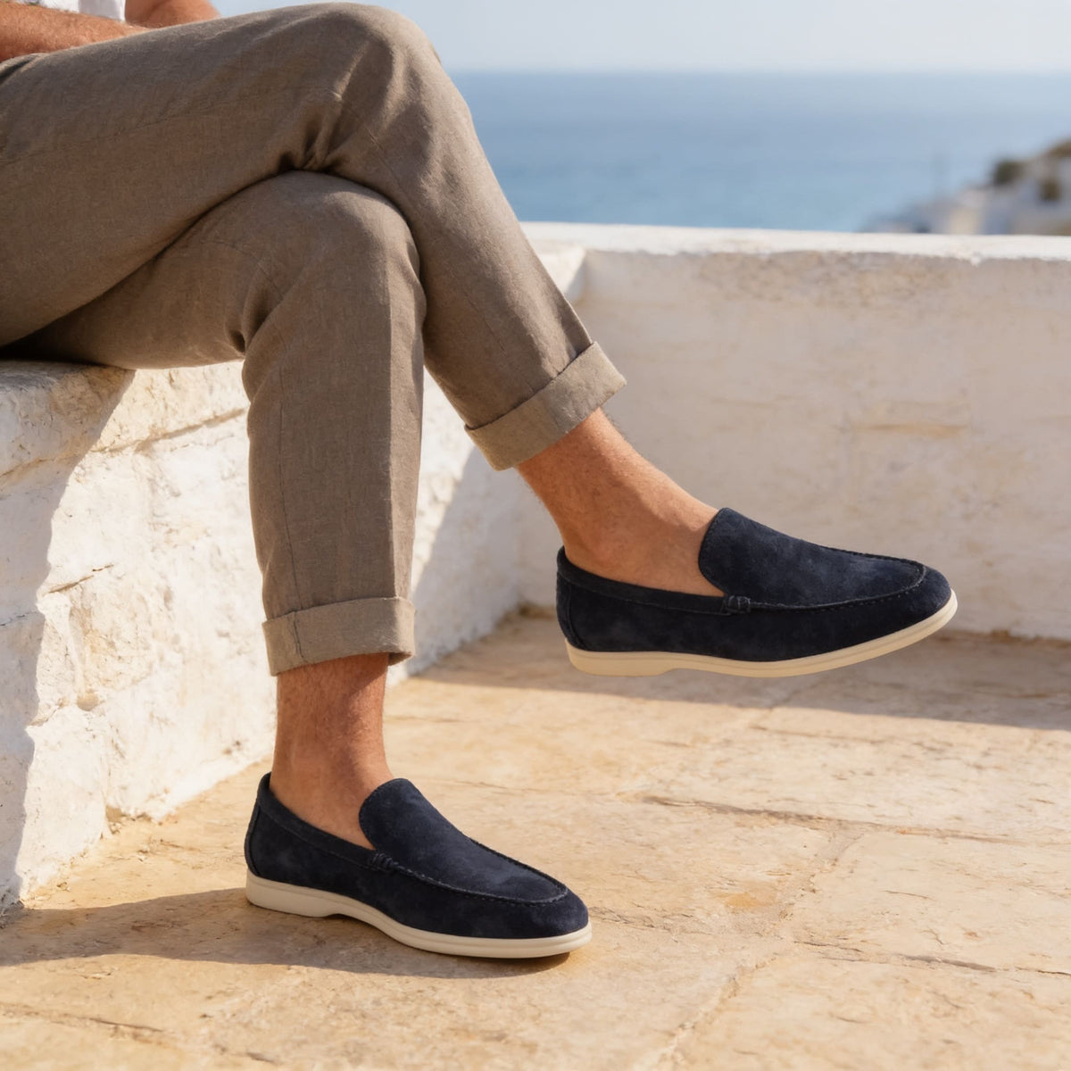 Rockford Faux Suede Moc Toe Loafers