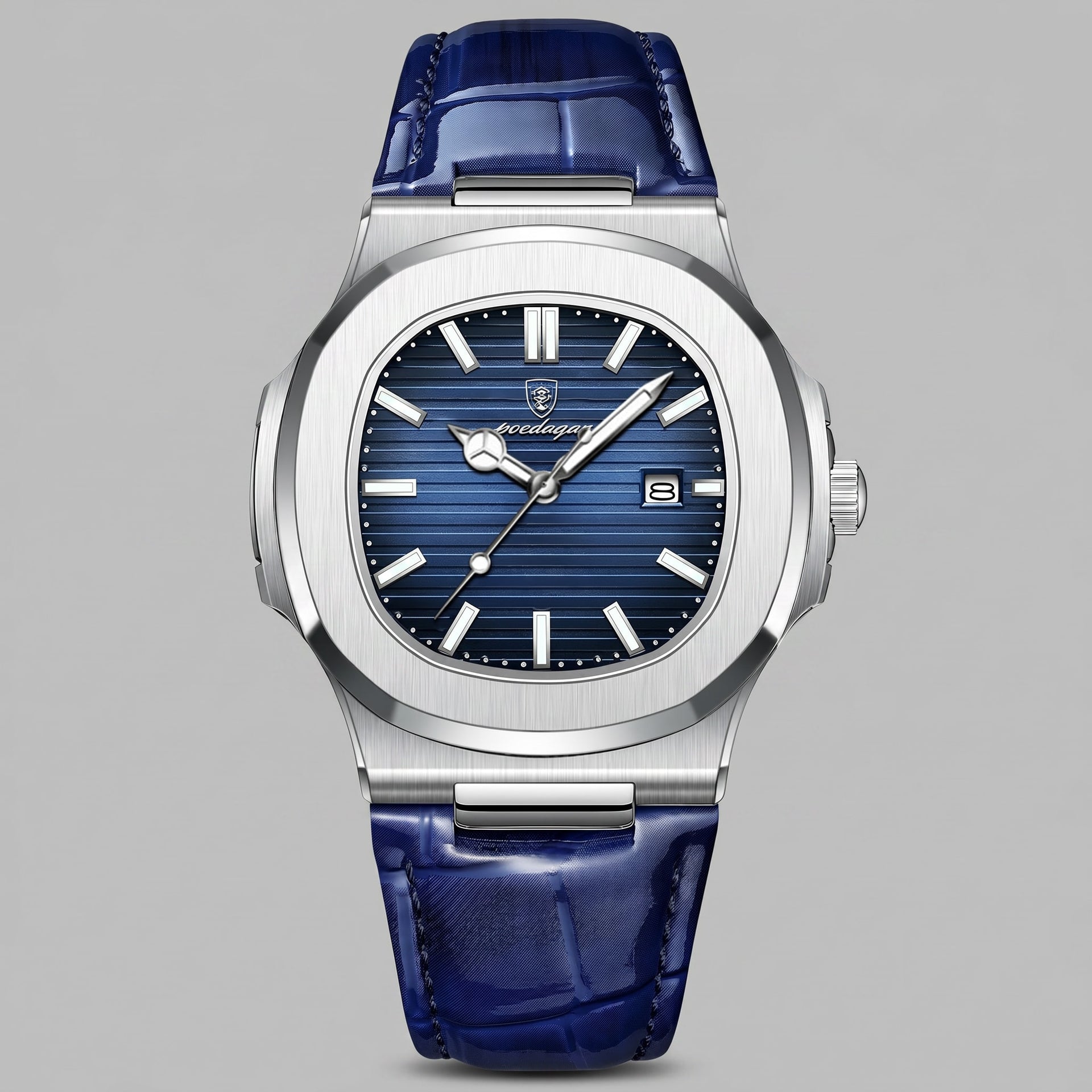 Wolcott Sport Leather Strap Watch