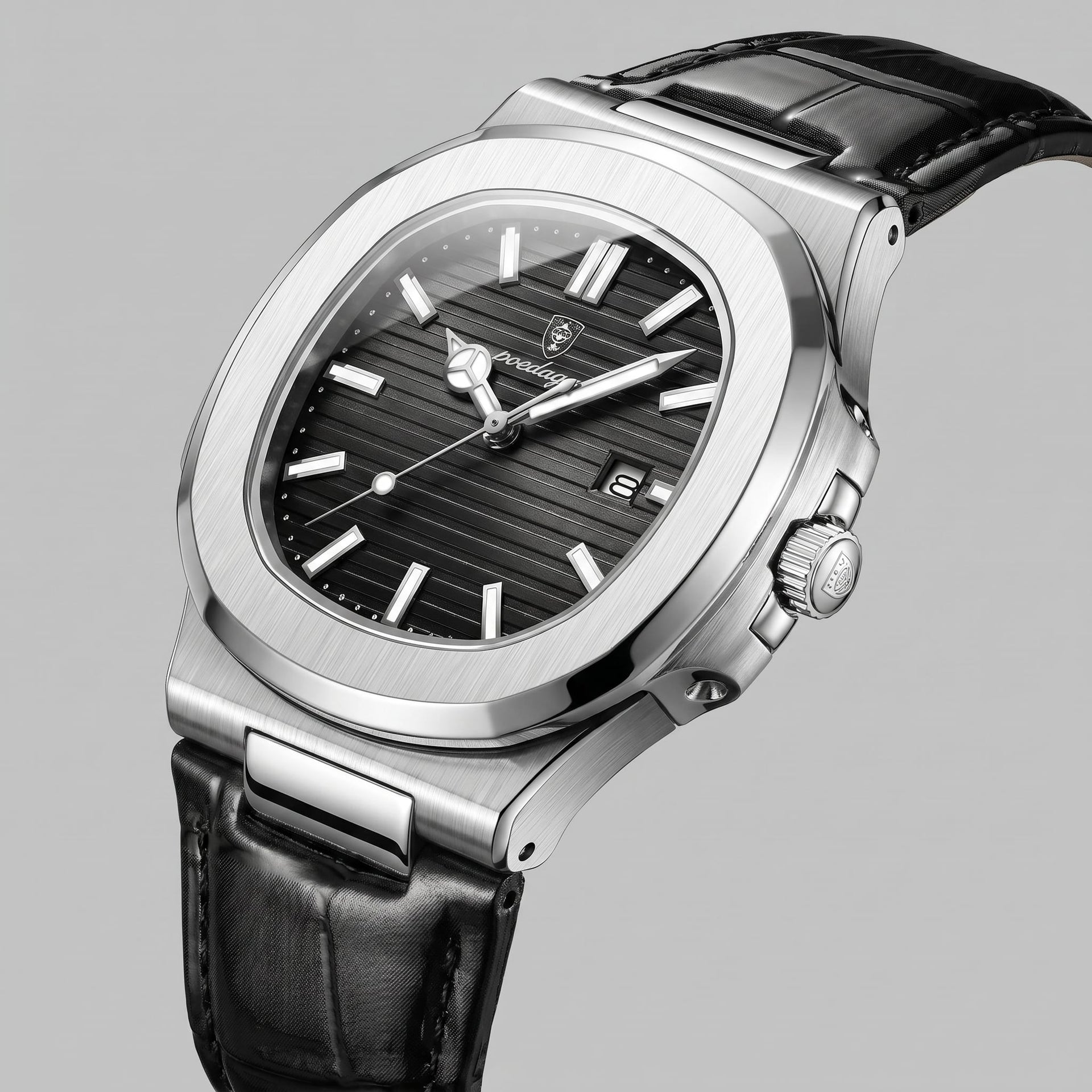 Wolcott Sport Leather Strap Watch