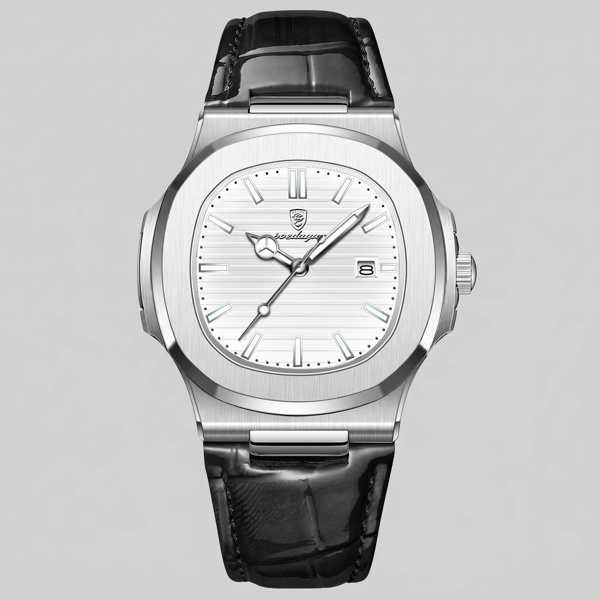 Wolcott Sport Leather Strap Watch